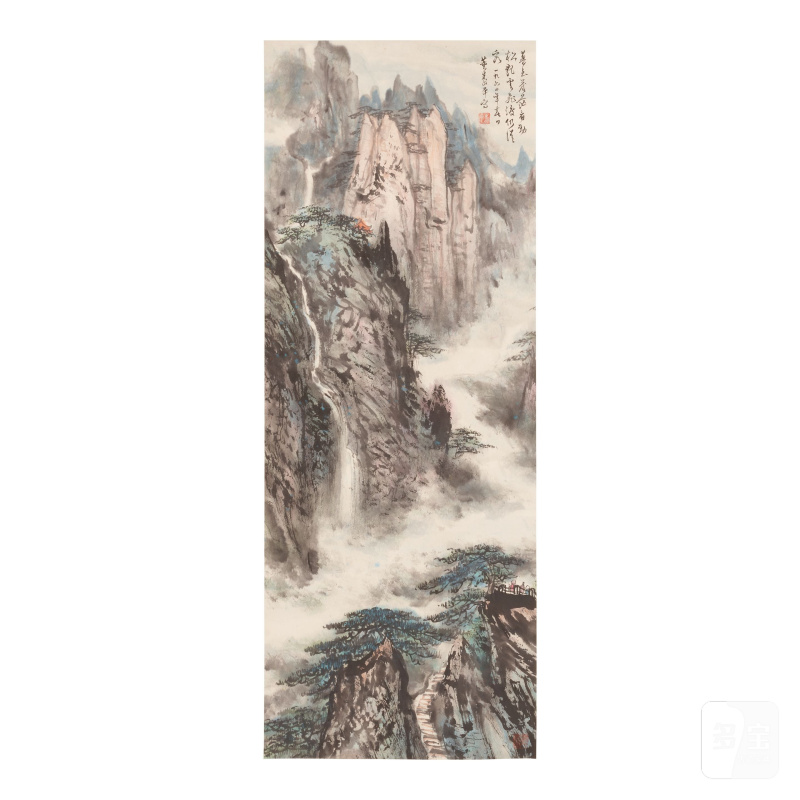 董壽平（1904-1997）山水 設色紙本 立軸 一九六四年 | DONG SHOUPING (1904-1997)